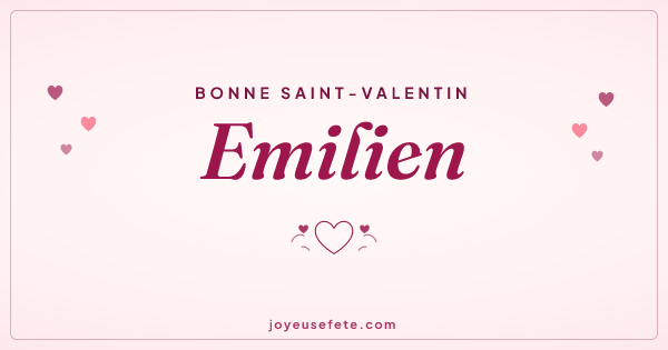 Image « Bonne Saint-Valentin Emilien » au format large