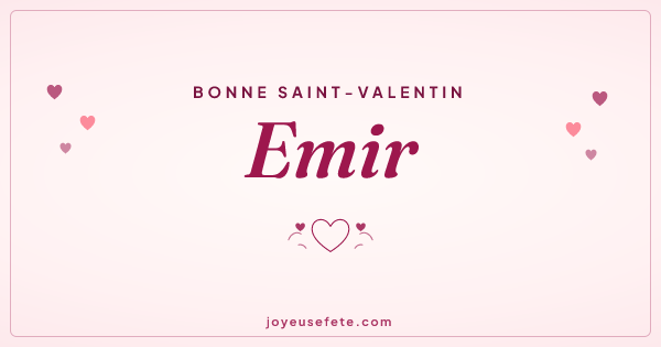 Image « Bonne Saint-Valentin Emir » au format large