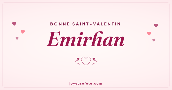 Image « Bonne Saint-Valentin Emirhan » au format large