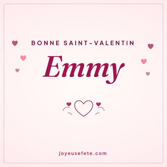Image carrée « Bonne Saint-Valentin Emmy » pour WhatsApp