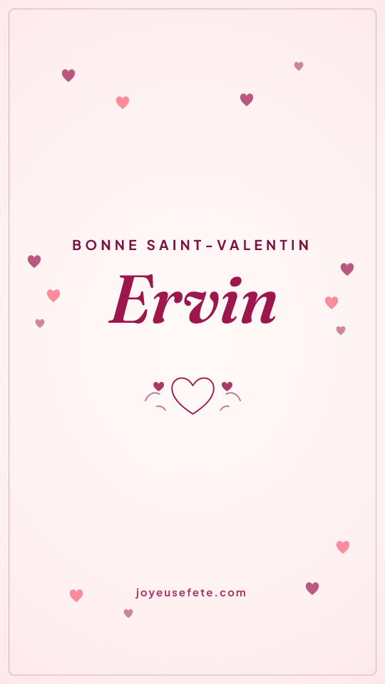 Image « Bonne Saint-Valentin Ervin » au format story
