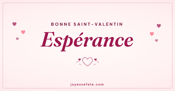 Image « Bonne Saint-Valentin Espérance » au format large