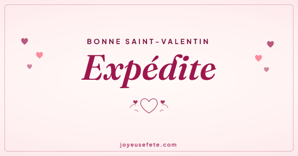 Image « Bonne Saint-Valentin Expédite » au format large