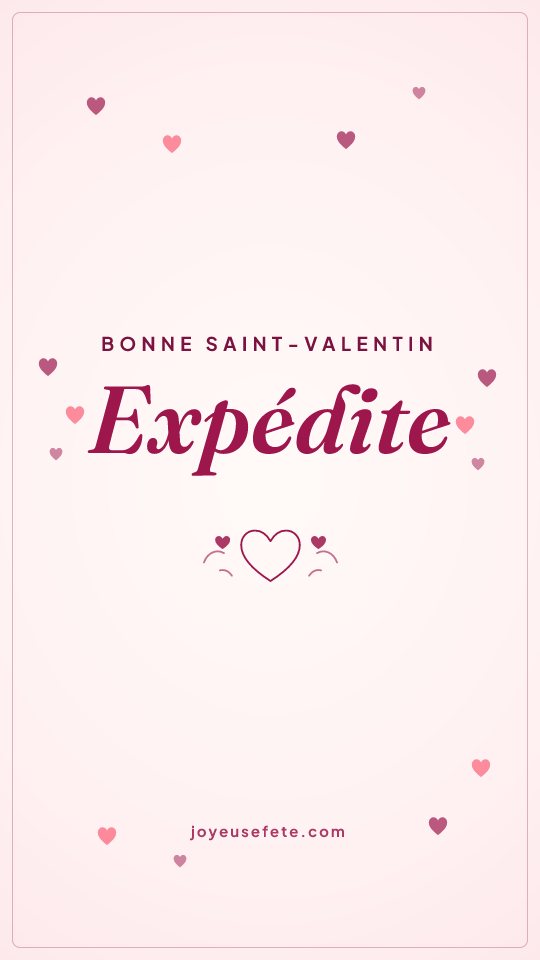 Image « Bonne Saint-Valentin Expédite » au format story