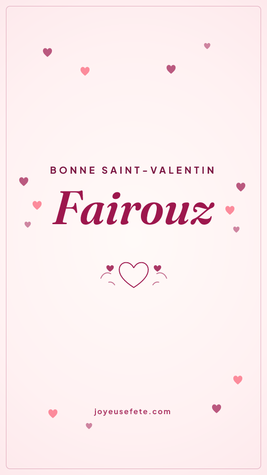 Image « Bonne Saint-Valentin Fairouz » au format story