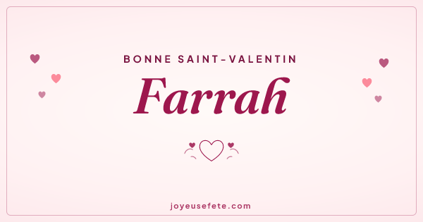 Image « Bonne Saint-Valentin Farrah » au format large