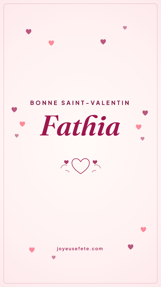 Image « Bonne Saint-Valentin Fathia » au format story