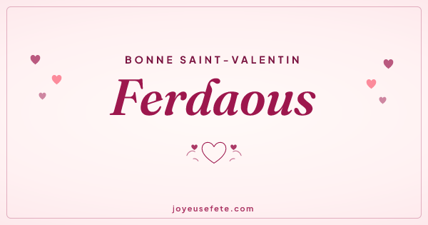 Image « Bonne Saint-Valentin Ferdaous » au format large