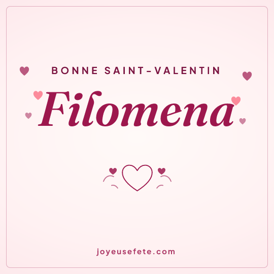 Image carrée « Bonne Saint-Valentin Filomena » pour WhatsApp