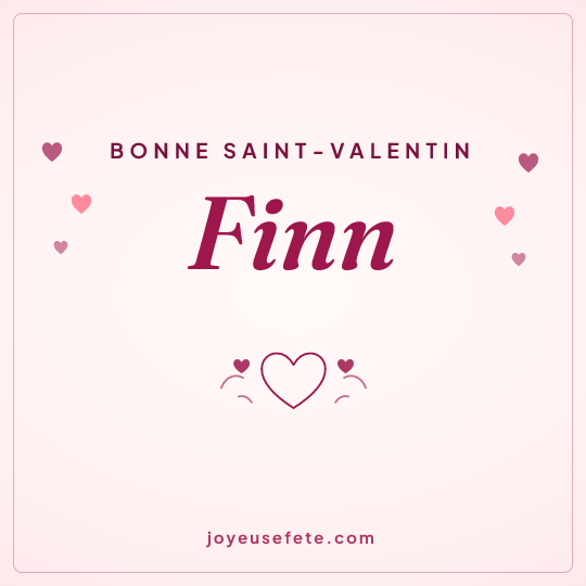 Image carrée « Bonne Saint-Valentin Finn » pour WhatsApp