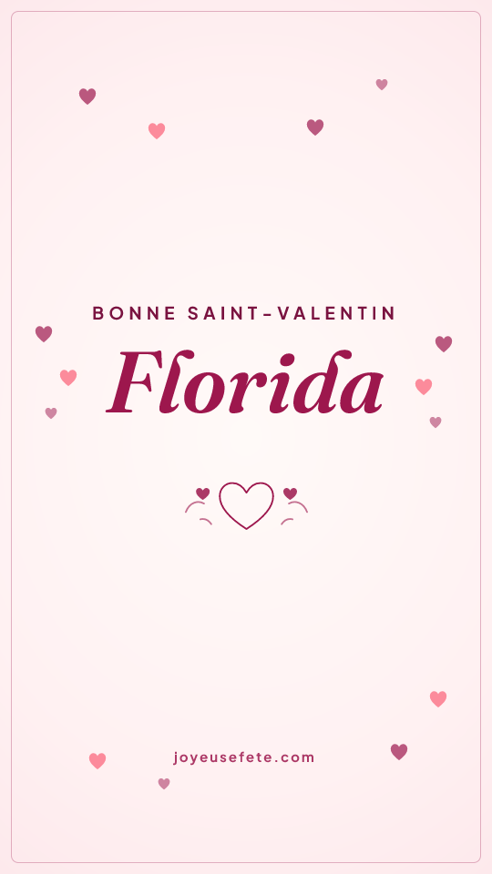 Image « Bonne Saint-Valentin Florida » au format story