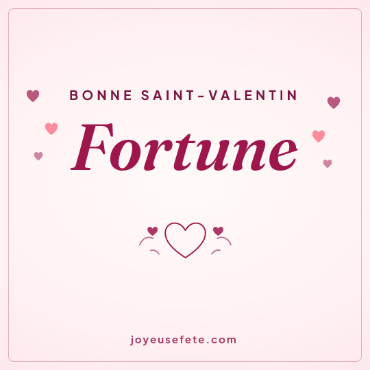 Image carrée « Bonne Saint-Valentin Fortune » pour WhatsApp