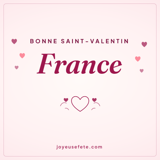 Image carrée « Bonne Saint-Valentin France » pour WhatsApp