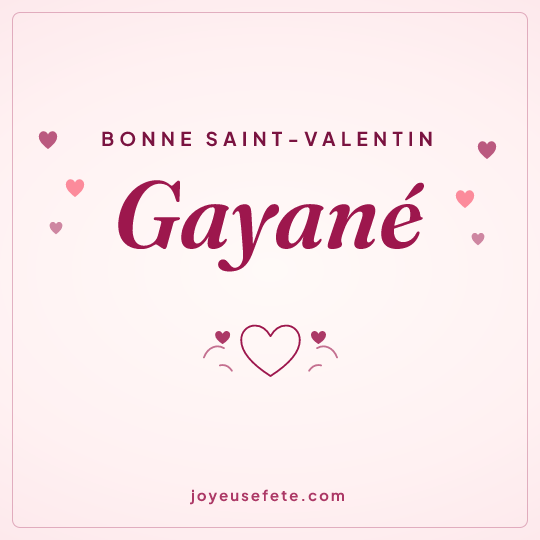 Image carrée « Bonne Saint-Valentin Gayané » pour WhatsApp
