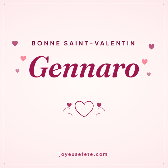 Image carrée « Bonne Saint-Valentin Gennaro » pour WhatsApp