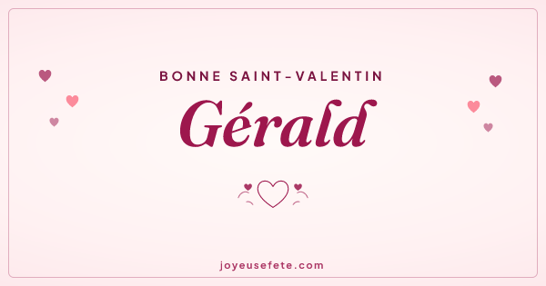 Image « Bonne Saint-Valentin Gérald » au format large