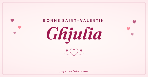 Image « Bonne Saint-Valentin Ghjulia » au format large