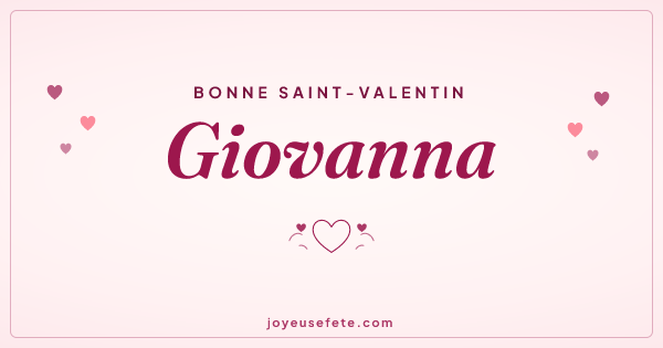 Image « Bonne Saint-Valentin Giovanna » au format large
