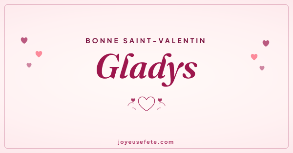 Image « Bonne Saint-Valentin Gladys » au format large