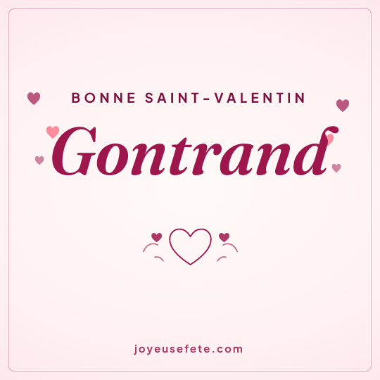 Image carrée « Bonne Saint-Valentin Gontrand » pour WhatsApp