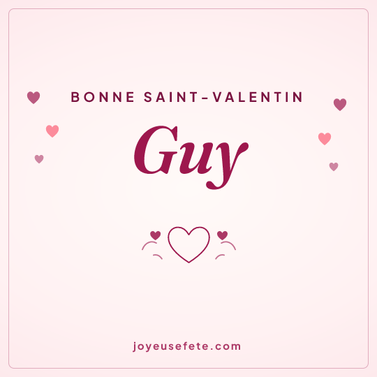 Image carrée « Bonne Saint-Valentin Guy » pour WhatsApp