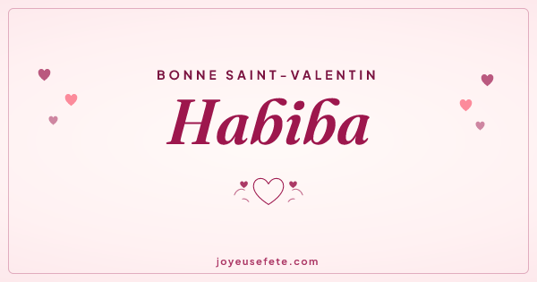 Image « Bonne Saint-Valentin Habiba » au format large