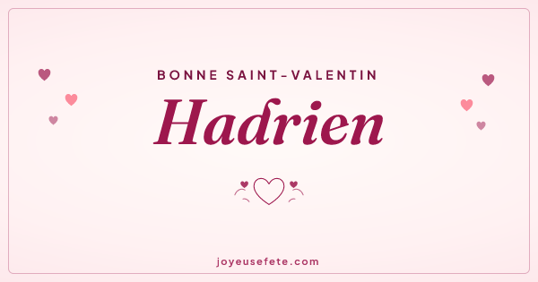 Image « Bonne Saint-Valentin Hadrien » au format large