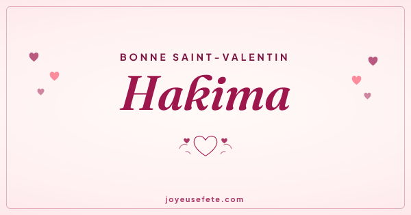 Image « Bonne Saint-Valentin Hakima » au format large