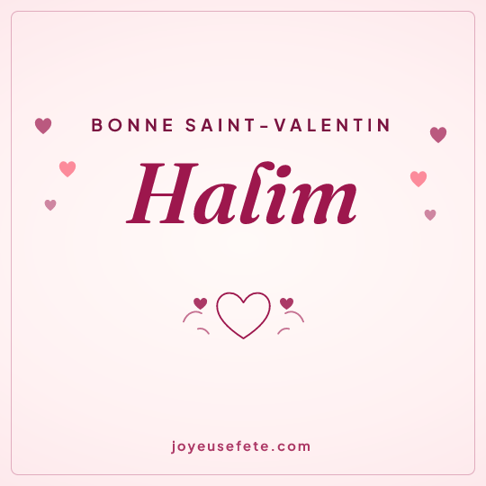 Image carrée « Bonne Saint-Valentin Halim » pour WhatsApp