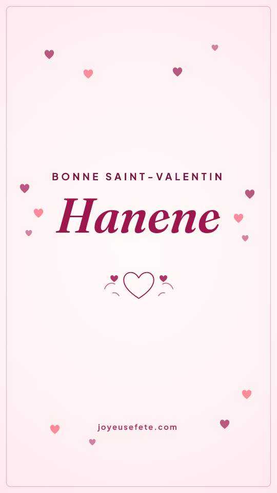 Image « Bonne Saint-Valentin Hanene » au format story