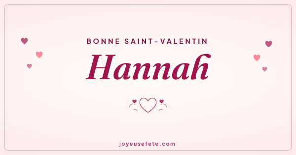 Image « Bonne Saint-Valentin Hannah » au format large