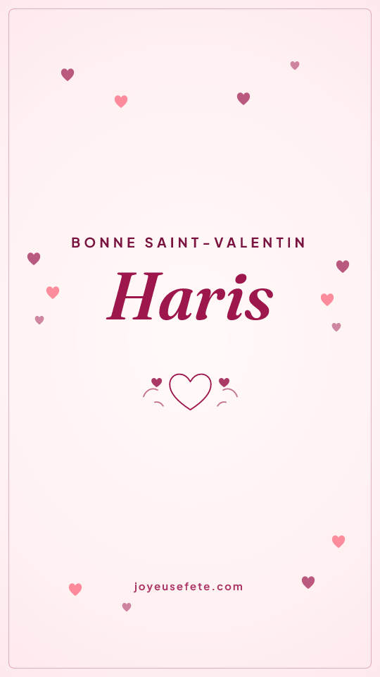 Image « Bonne Saint-Valentin Haris » au format story