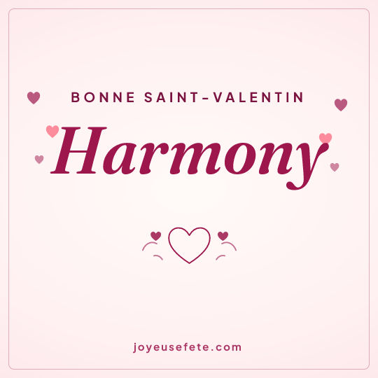 Image carrée « Bonne Saint-Valentin Harmony » pour WhatsApp