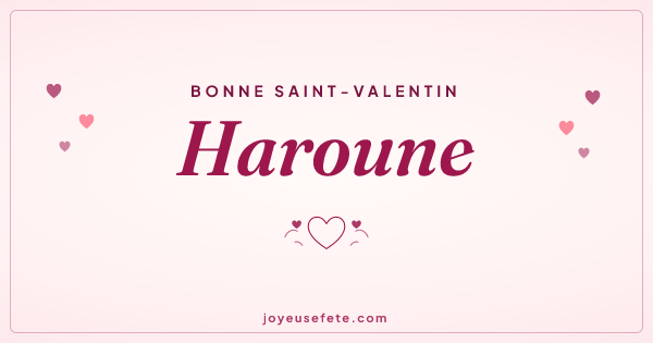 Image « Bonne Saint-Valentin Haroune » au format large