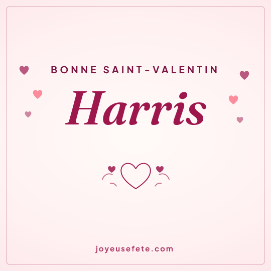 Image carrée « Bonne Saint-Valentin Harris » pour WhatsApp