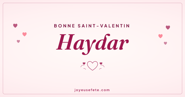 Image « Bonne Saint-Valentin Haydar » au format large