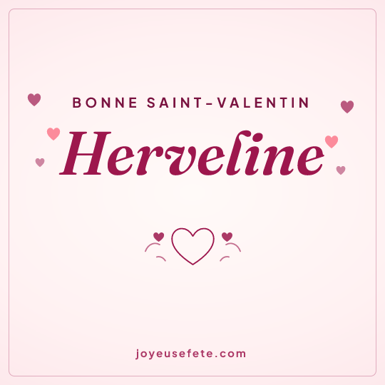 Image carrée « Bonne Saint-Valentin Herveline » pour WhatsApp