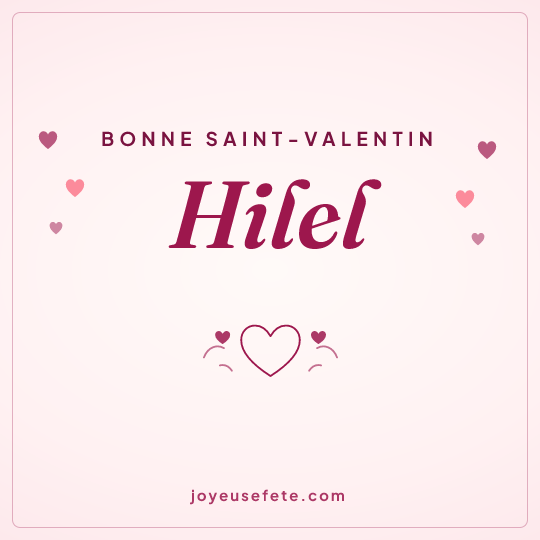 Image carrée « Bonne Saint-Valentin Hilel » pour WhatsApp