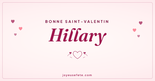 Image « Bonne Saint-Valentin Hillary » au format large