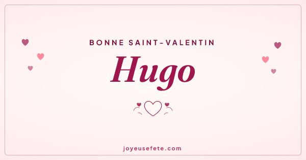 Image « Bonne Saint-Valentin Hugo » au format large