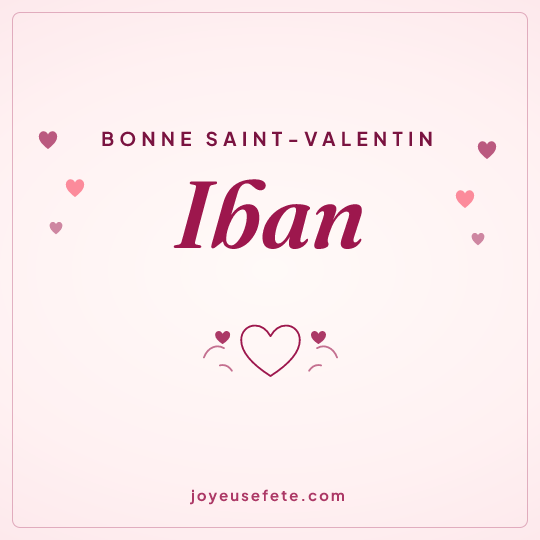 Image carrée « Bonne Saint-Valentin Iban » pour WhatsApp