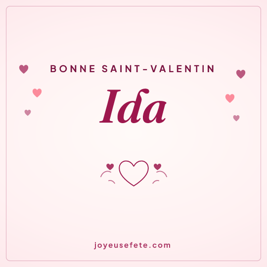 Image carrée « Bonne Saint-Valentin Ida » pour WhatsApp