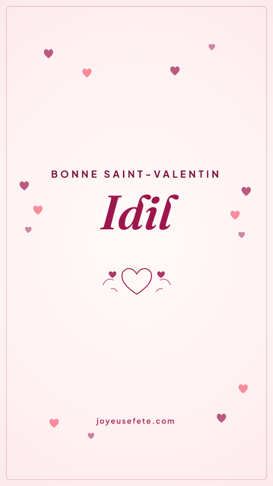 Image « Bonne Saint-Valentin Idil » au format story