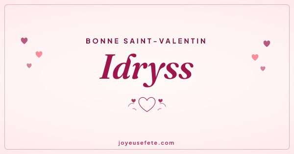 Image « Bonne Saint-Valentin Idryss » au format large