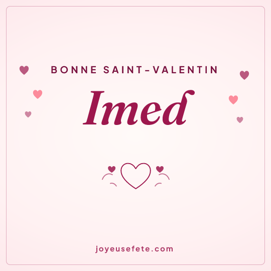Image carrée « Bonne Saint-Valentin Imed » pour WhatsApp