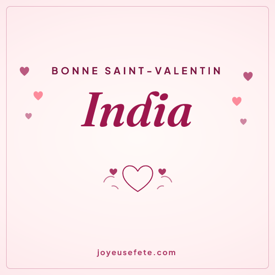 Image carrée « Bonne Saint-Valentin India » pour WhatsApp
