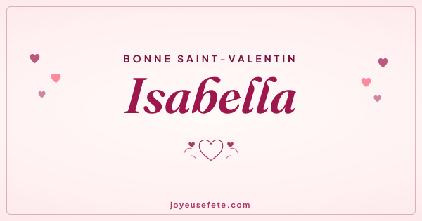 Image « Bonne Saint-Valentin Isabella » au format large