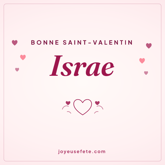 Image carrée « Bonne Saint-Valentin Israe » pour WhatsApp