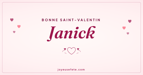 Image « Bonne Saint-Valentin Janick » au format large