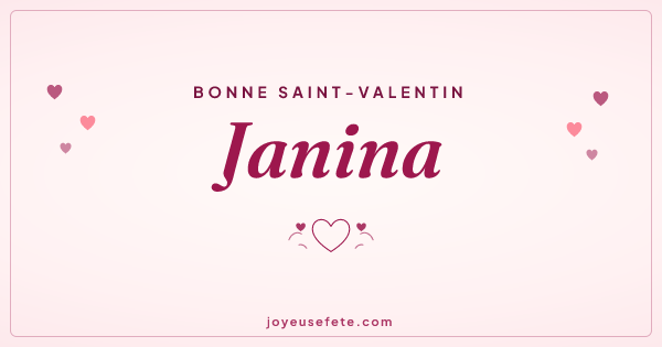 Image « Bonne Saint-Valentin Janina » au format large